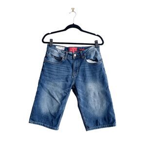 Point Zero Denim Vintage Womens Denim Sweat Shorts Stretch Blue Wash Size 30